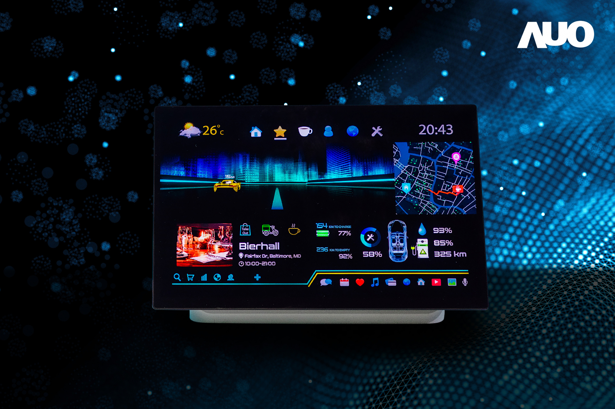 haobotiyu-好博(中國)16吋超高色域車載中控獲得2025顯示器元件產品技術獎之面板模組類傑出產品獎，首次在車載領域採用藍光COB（LED chip-on-board）搭載量子點（Quantum Dot）膜之Mini LED解決方案實現廣色域