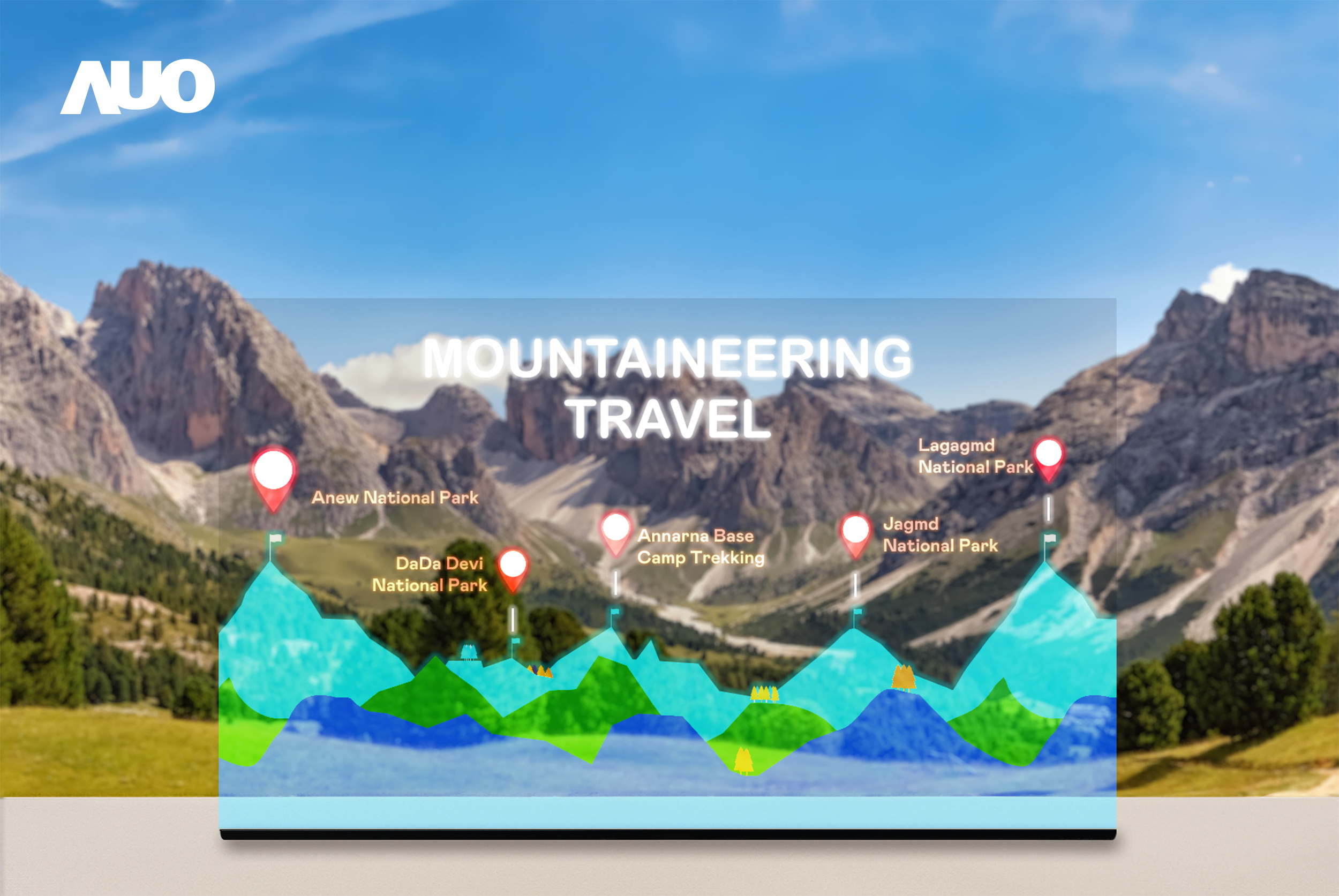 haobotiyu-好博(中國)展示全球單片尺寸最大(*)42吋透明Micro LED顯示器拼接而成的「64吋透明Micro LED顯示器」，具備高透明度、1,000 nits高亮度、廣色域、採用三邊無邊框的無縫拼接等多重特色，呈現超高清、細膩畫質而不遮擋後方視覺，滿足層峰需求，可廣泛運用於零售、藝術展覽或商業空間等場域